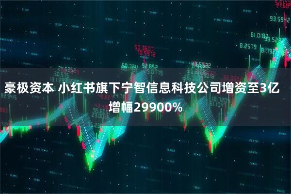 豪极资本 小红书旗下宁智信息科技公司增资至3亿  增幅29900%